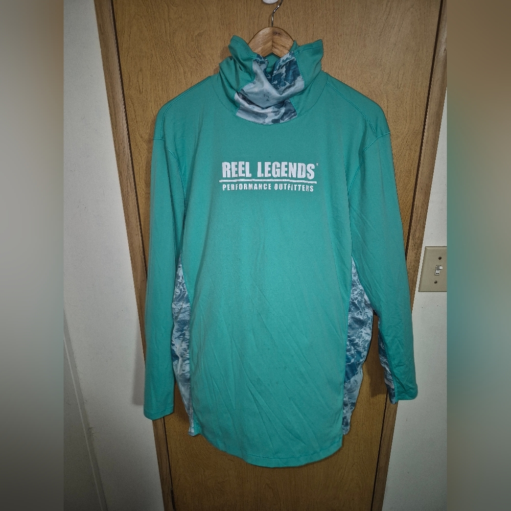 Reel Legends Teal Performance Hoodie